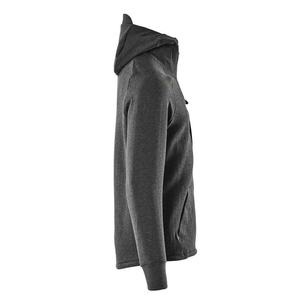 Sweatshirt met capuchon, sweatshirt met ritssluiting en capuchon, zwart gemêleerd/zwart