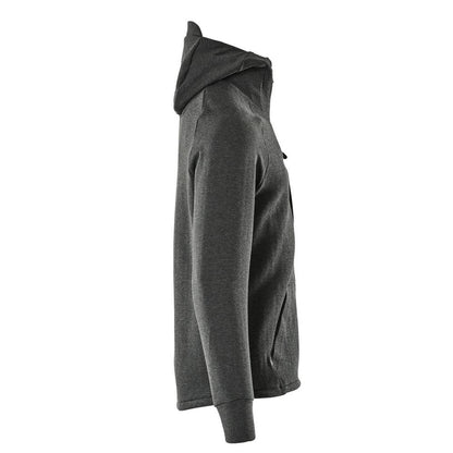 Sweatshirt met capuchon, sweatshirt met ritssluiting en capuchon, zwart gemêleerd/zwart