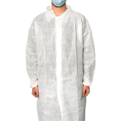 MaiMed-Coat V, bezoekersjas van fleece met 4 drukknopen, ca. 120 cm