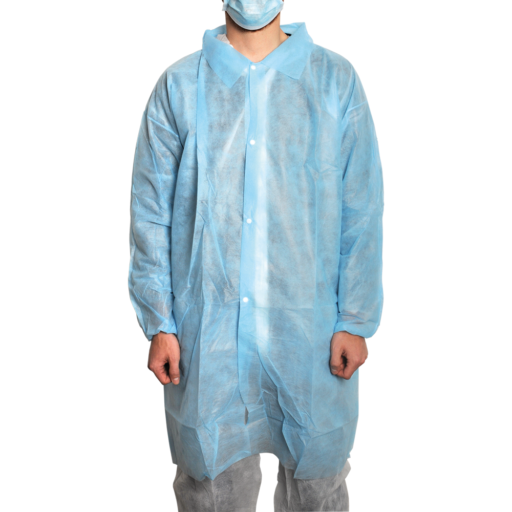 MaiMed-Coat V, bezoekersjas van fleece met 4 drukknopen, ca. 120 cm