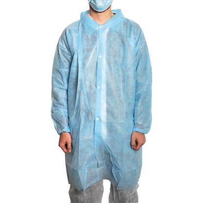 MaiMed-Coat V, bezoekersjas van fleece met 4 drukknopen, ca. 120 cm