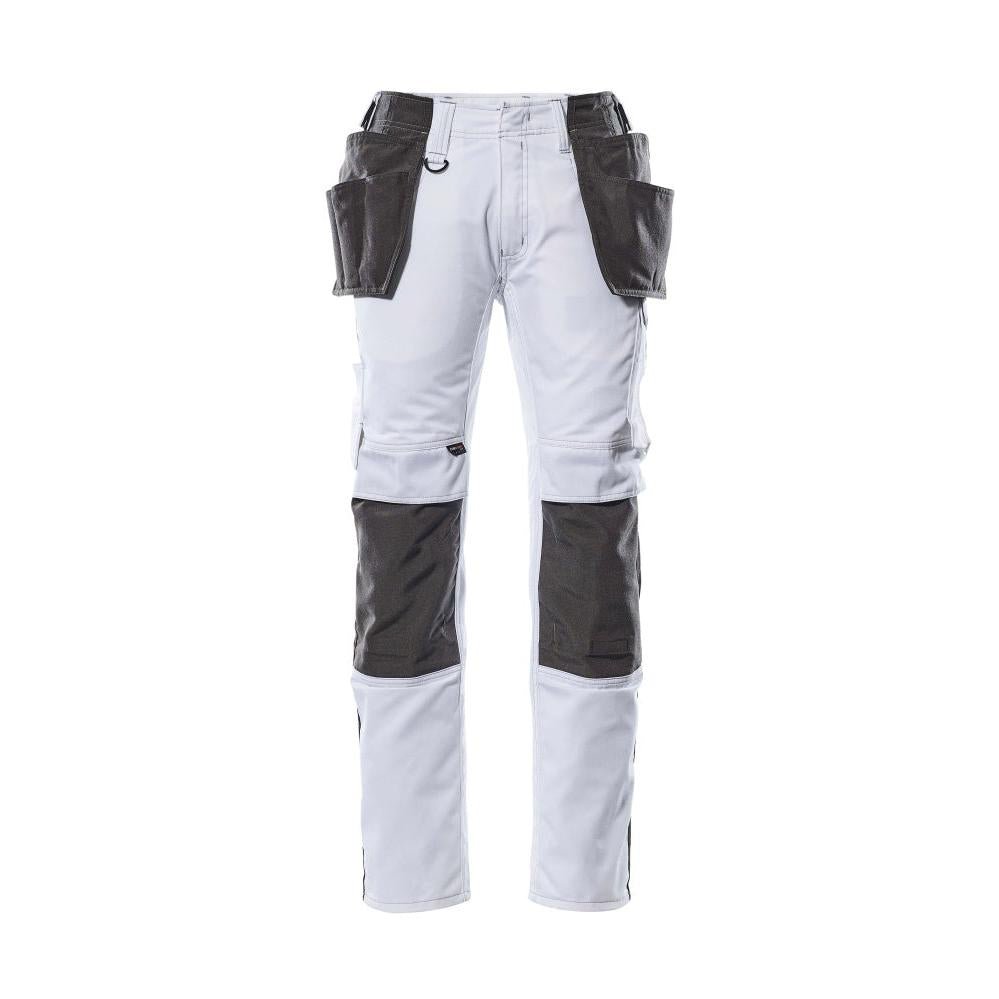 Broek met hangende zakken, lichtgewicht broek, wit/donker antraciet