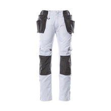 Broek met hangende zakken, lichtgewicht broek, wit/donker antraciet