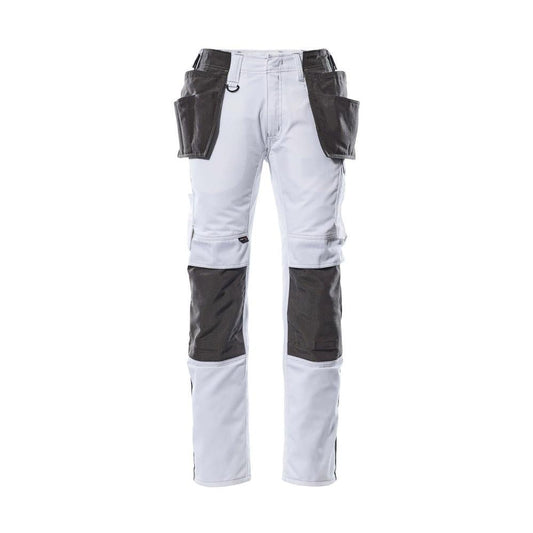 Broek met hangende zakken, lichtgewicht broek, wit/donker antraciet