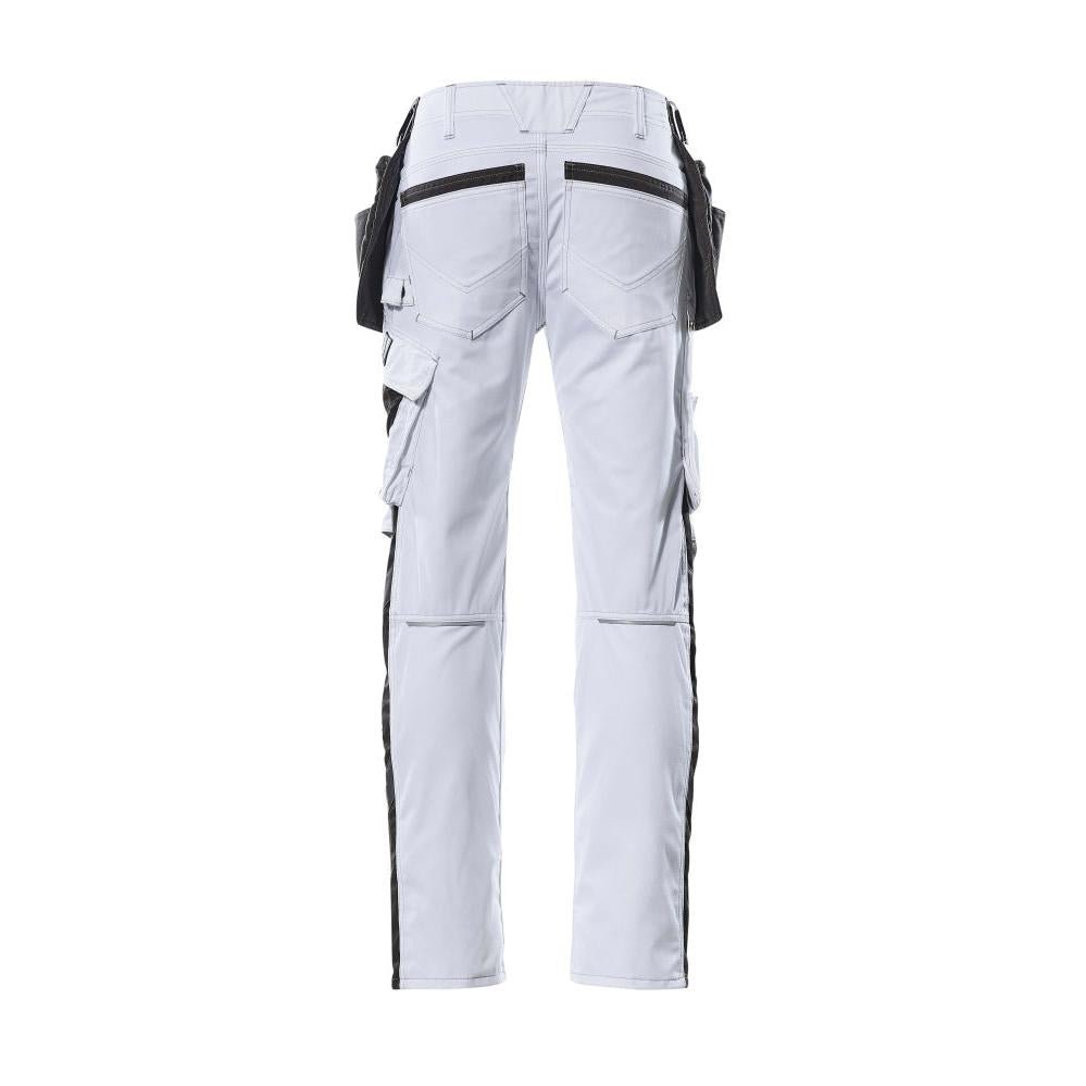 Broek met hangende zakken, lichtgewicht broek, wit/donker antraciet