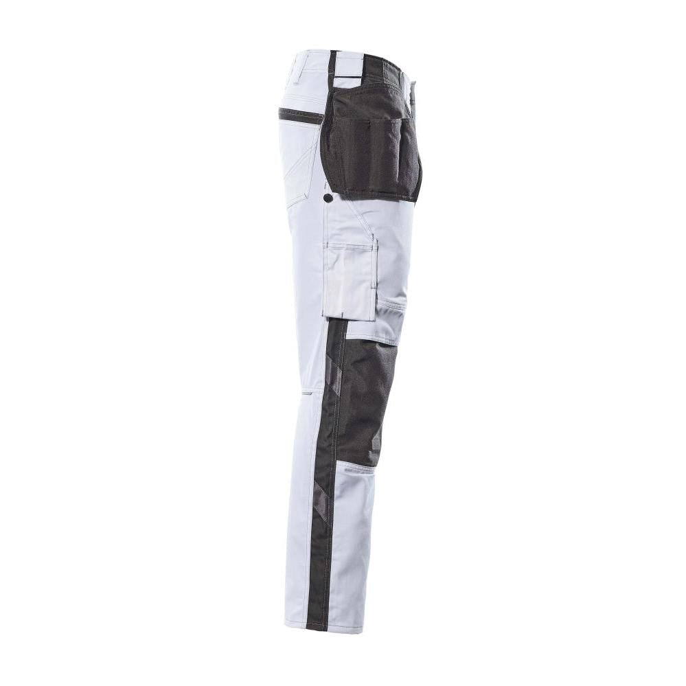 Broek met hangende zakken, lichtgewicht broek, wit/donker antraciet