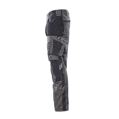 Broek met hangende zakken, lichtgewicht broek, donker antraciet/zwart