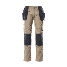 Broek met hangende zakken, lichtgewicht broek, licht kaki/zwart