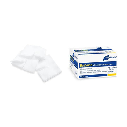 BeeSana® fleece spleetkompres, niet-steriel, 4-voudig