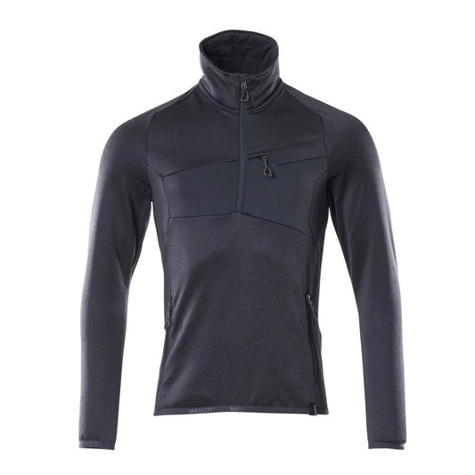 Fleece trui met microfleece jack met korte rits