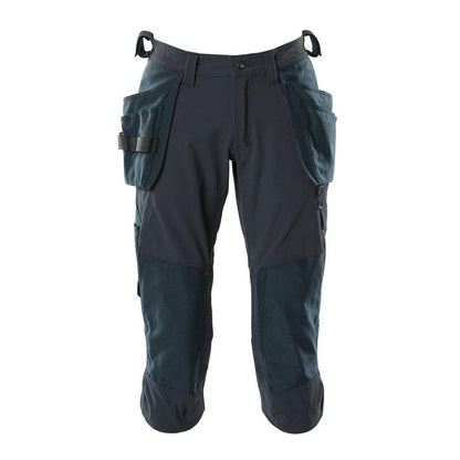 Driekwart broek, hangende zakken, stretch driekwart broek