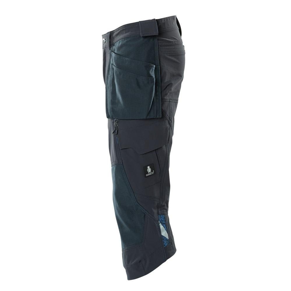 Driekwart broek, hangende zakken, stretch driekwart broek
