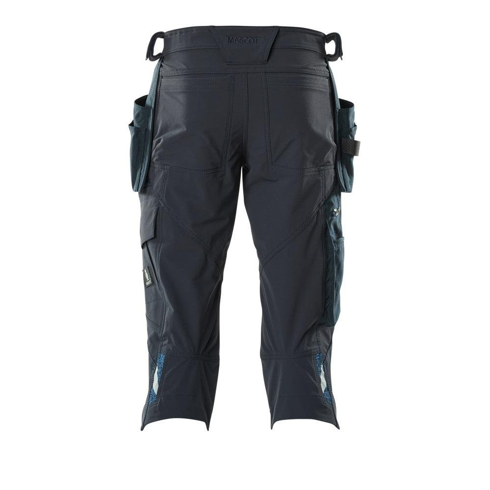 Driekwart broek, hangende zakken, stretch driekwart broek
