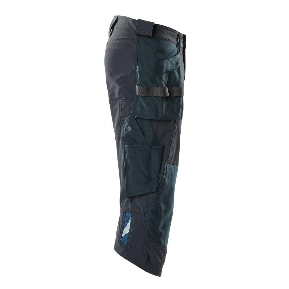 Driekwart broek, hangende zakken, stretch driekwart broek