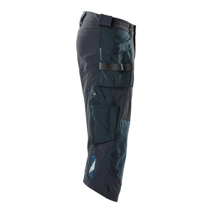 Driekwart broek, hangende zakken, stretch driekwart broek