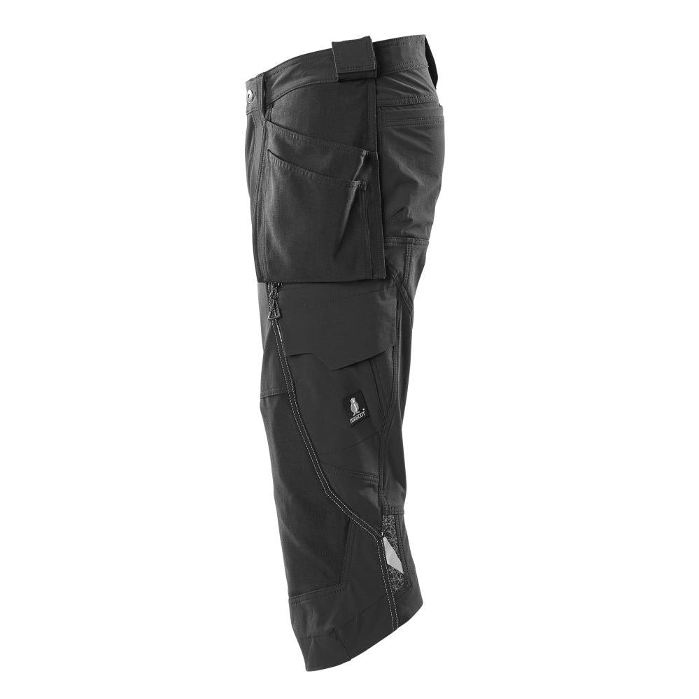 Driekwart broek, hangende zakken, stretch driekwart broek