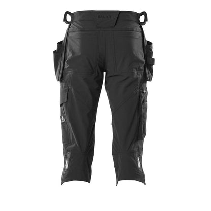 Driekwart broek, hangende zakken, stretch driekwart broek