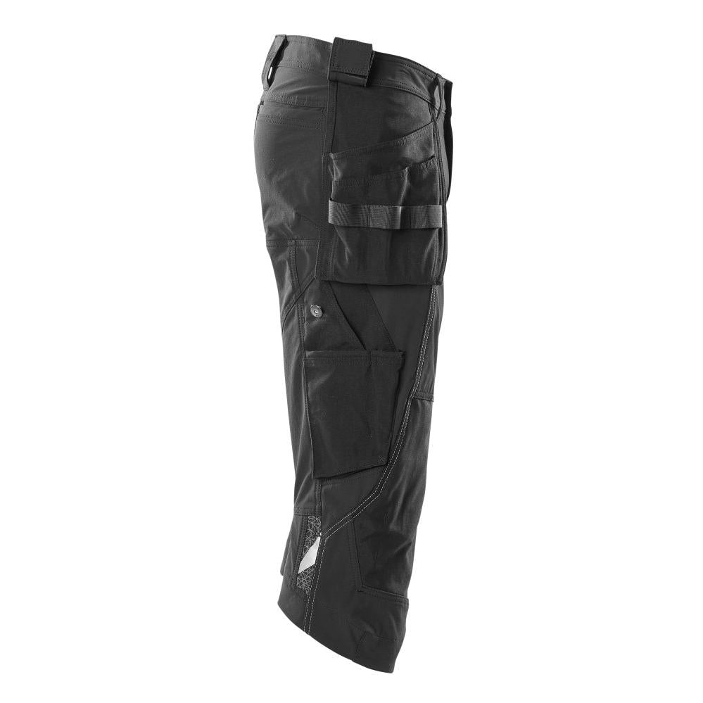 Driekwart broek, hangende zakken, stretch driekwart broek