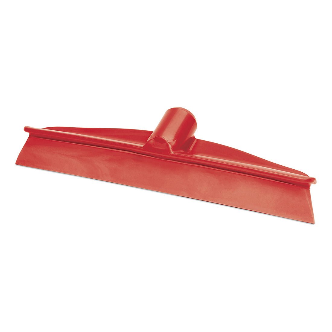 De Nölle Profi Brush HACCP waterschuiver Monobloc, PP/TPE met Duits schroefdraad, is een rode kunststof waterschuiver met vast blad en middenaansluiting van Nölle Profi Brush Borstel- & Pinseltechniek e.K., afgebeeld op wit.