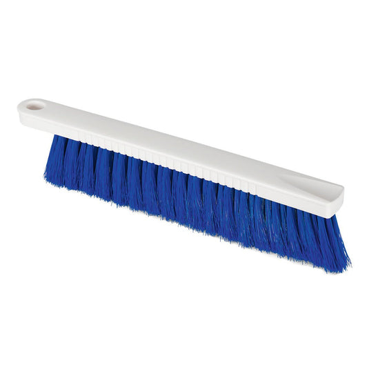 De Nölle Profi Brush HACCP meelborstel (30 cm, 0,25 mm zachte borstels) van Nölle Profi Brush Borstel- & Penseeltechniek e.K. is een witte kunststof handborstel met dichte blauwe borstels en een ophangoog - ideaal voor de voedingsmiddelenindustrie.