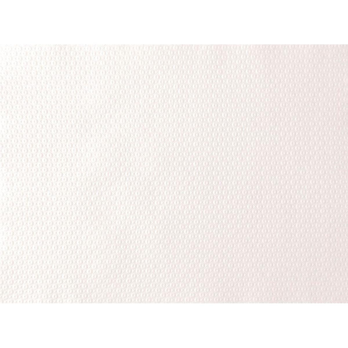 Een close-up van het witte, gestructureerde oppervlak van de Duni GmbH papieren placemats 30x40 cm (500 stuks), ideaal voor feesten en evenementen, met subtiel zeshoekig patroon en gelijkmatige verlichting, zonder zichtbare markeringen of patronen.