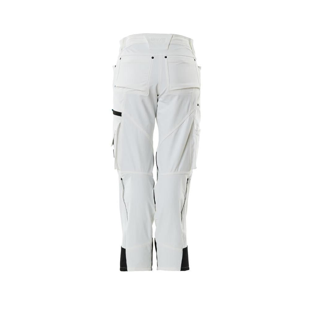Broek met kniezakken, dames, diamantbroek, wit