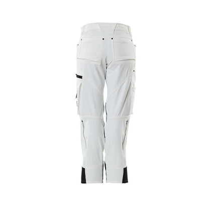Broek met kniezakken, dames, diamantbroek, wit