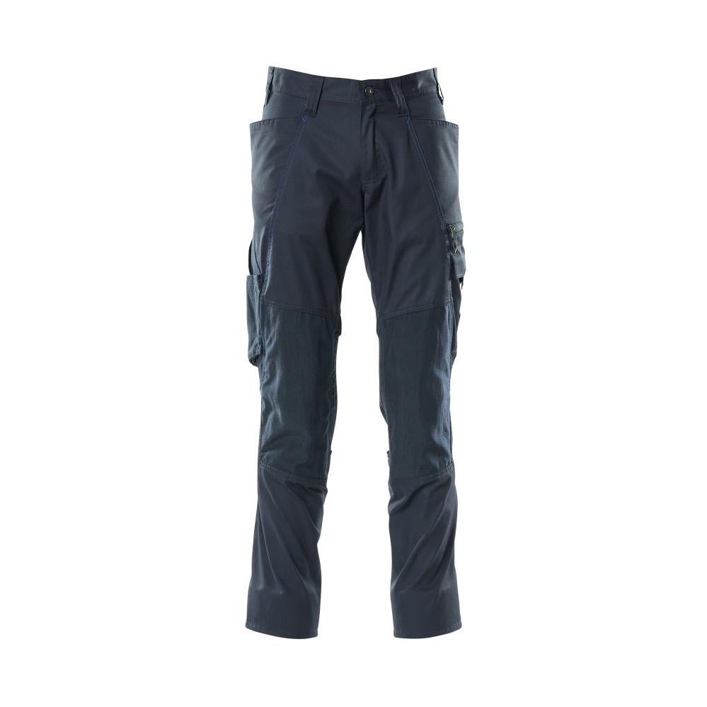 Broek met kniezakken, extra lichte broek, zwartblauw