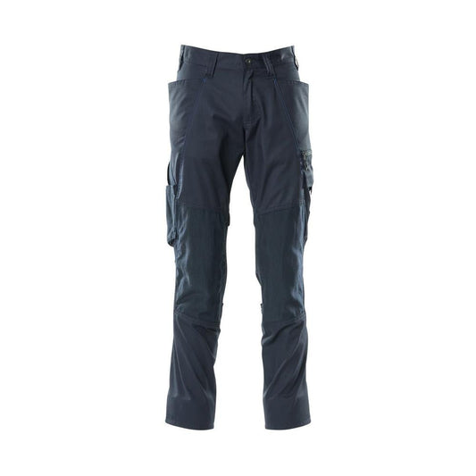 Broek met kniezakken, extra lichte broek, zwartblauw
