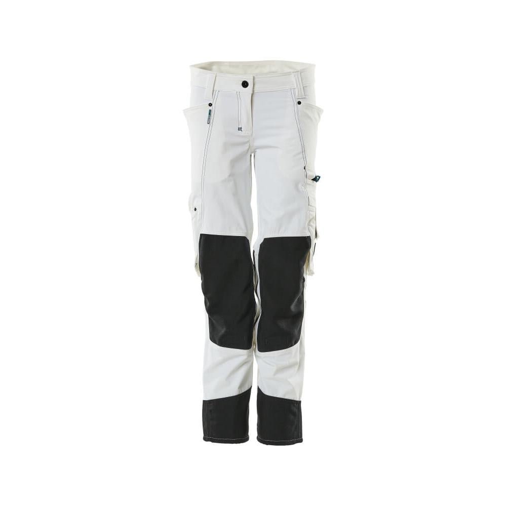 Broek met kniezakken, dames, Pearl broek, wit