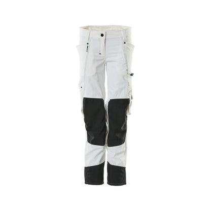 Broek met kniezakken, dames, Pearl broek, wit