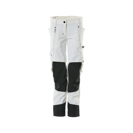 Broek met kniezakken, dames, Pearl broek, wit