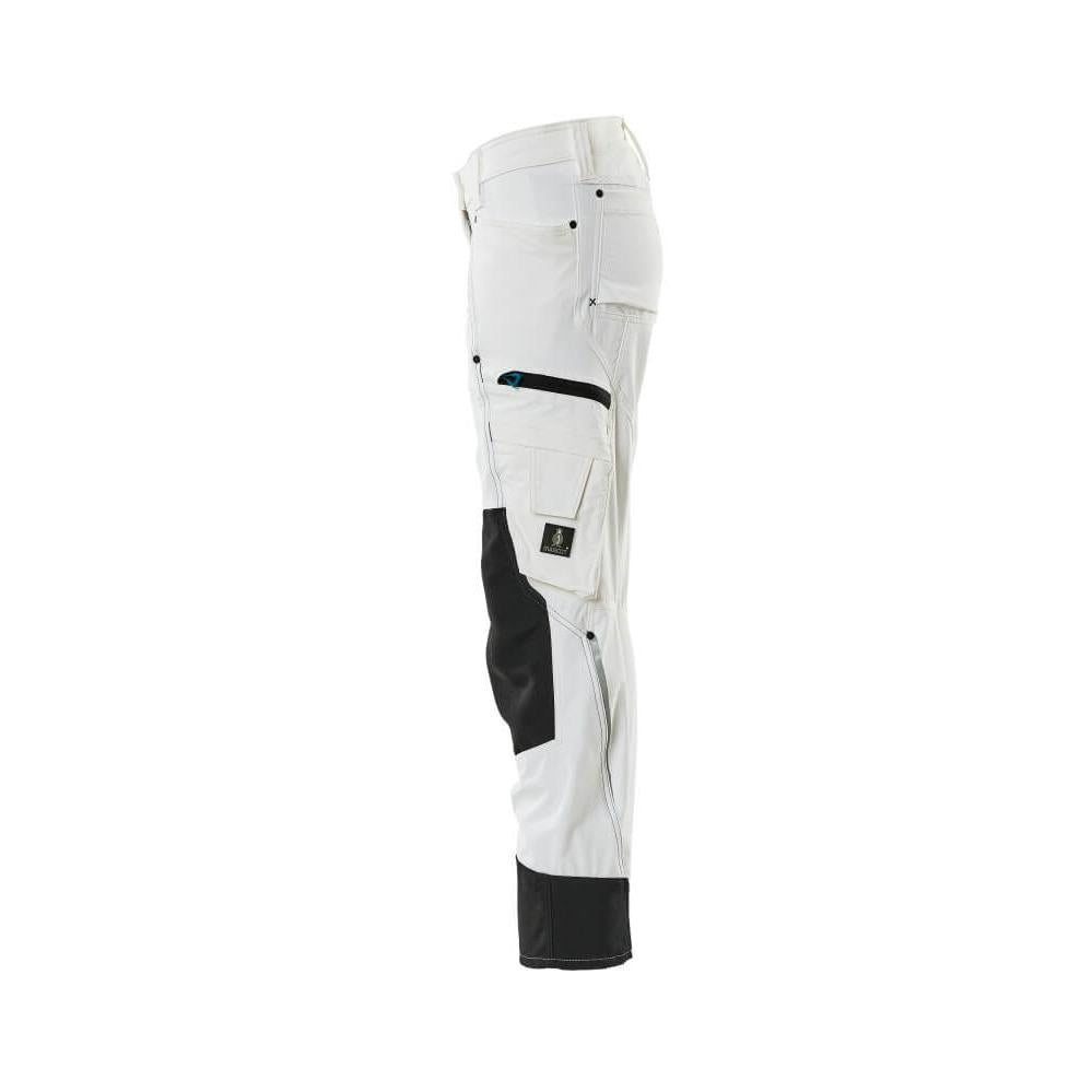 Broek met kniezakken, dames, Pearl broek, wit