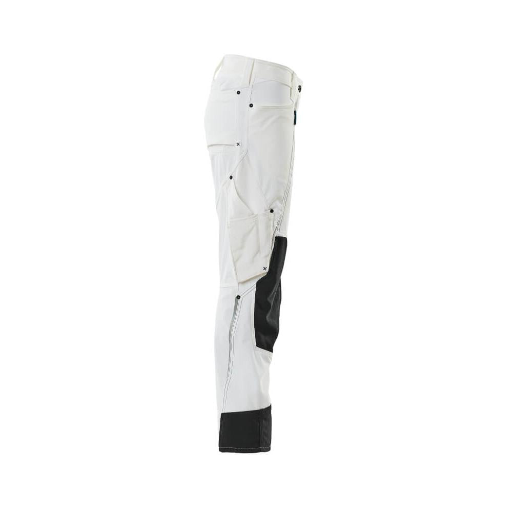 Broek met kniezakken, dames, Pearl broek, wit
