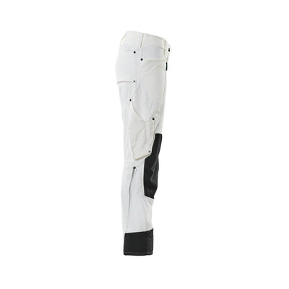 Broek met kniezakken, dames, Pearl broek, wit