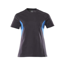 T-shirt, dames dames t-shirt, zwartblauw/azuurblauw