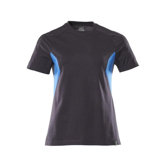 T-shirt, dames dames t-shirt, zwartblauw/azuurblauw