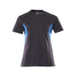 T-shirt, dames dames t-shirt, zwartblauw/azuurblauw