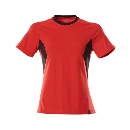T-shirt, dames dames t-shirt, verkeersrood/zwart
