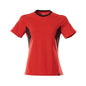 T-shirt, dames dames t-shirt, verkeersrood/zwart