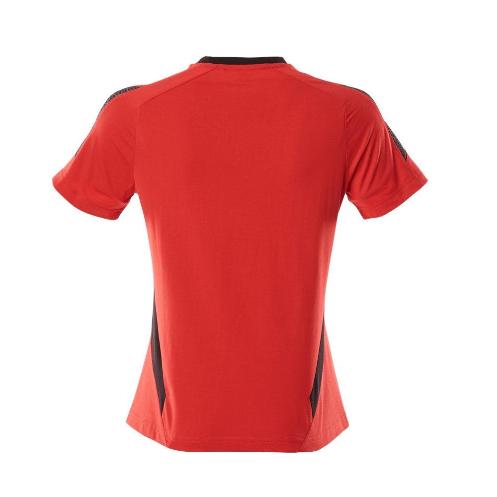 T-shirt, dames dames t-shirt, verkeersrood/zwart