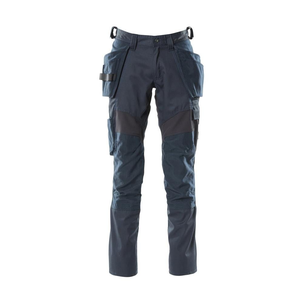 Broek met hangende zakken, broek met stretch inzetstukken