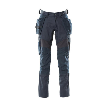 Broek met hangende zakken, broek met stretch inzetstukken