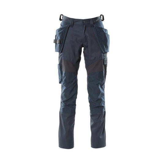 Broek met hangende zakken, broek met stretch inzetstukken