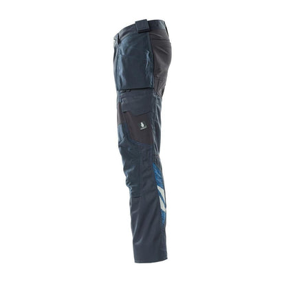 Broek met hangende zakken, broek met stretch inzetstukken