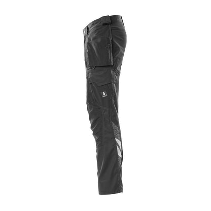 Broek met hangende zakken, broek met stretch inzetstukken