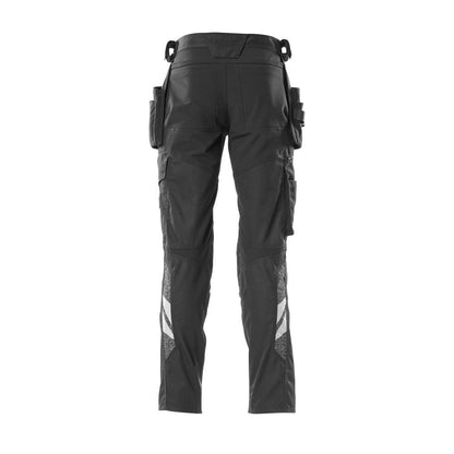 Broek met hangende zakken, broek met stretch inzetstukken