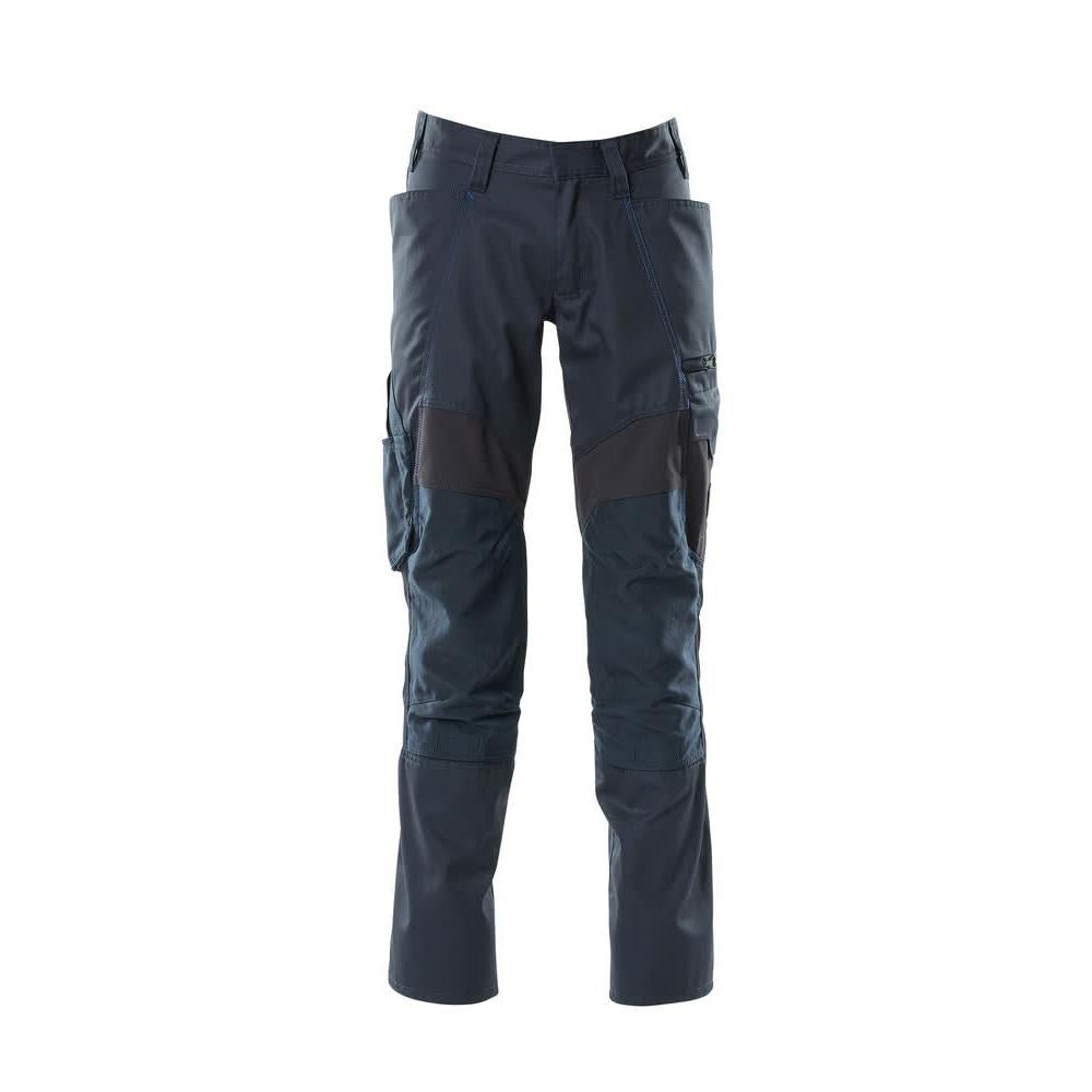 Broek met kniezakken, broek met stretch inzetstukken, zwartblauw