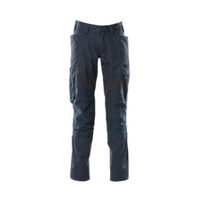 Broek met kniezakken, broek met stretch inzetstukken, zwartblauw