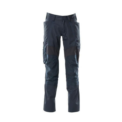 Broek met kniezakken, broek met stretch inzetstukken, zwartblauw